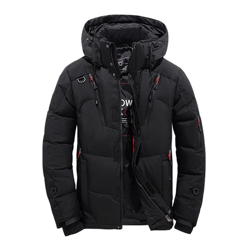 The Everest Parka in Black, front view