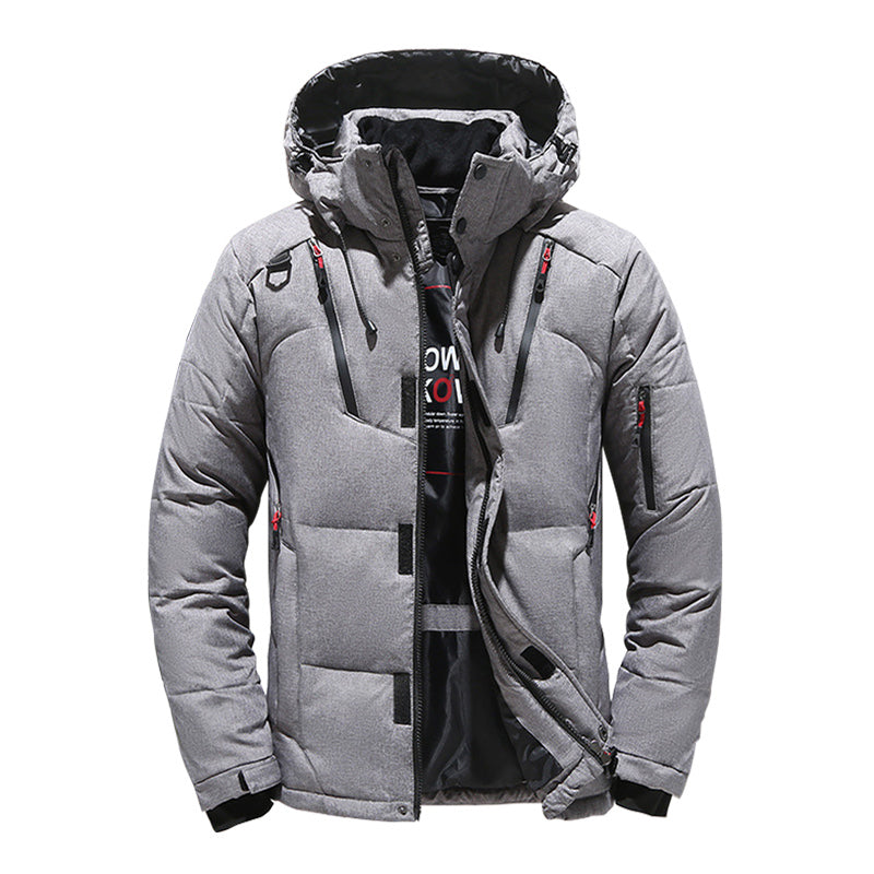 The Everest Parka in Glacier Gray, front view