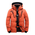 The Everest Parka in Summit Orange, front view