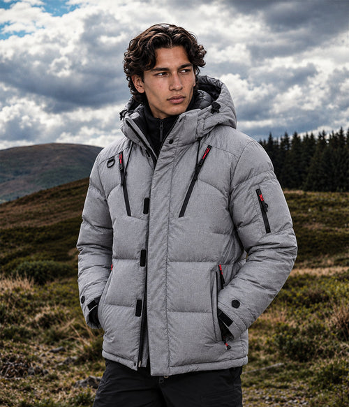 ASPEN jacket in Glacier Gray, on model