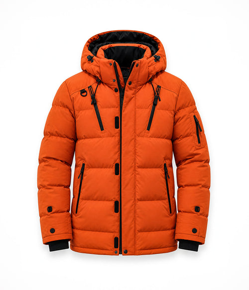 ASPEN jacket in Summit Orange, front view