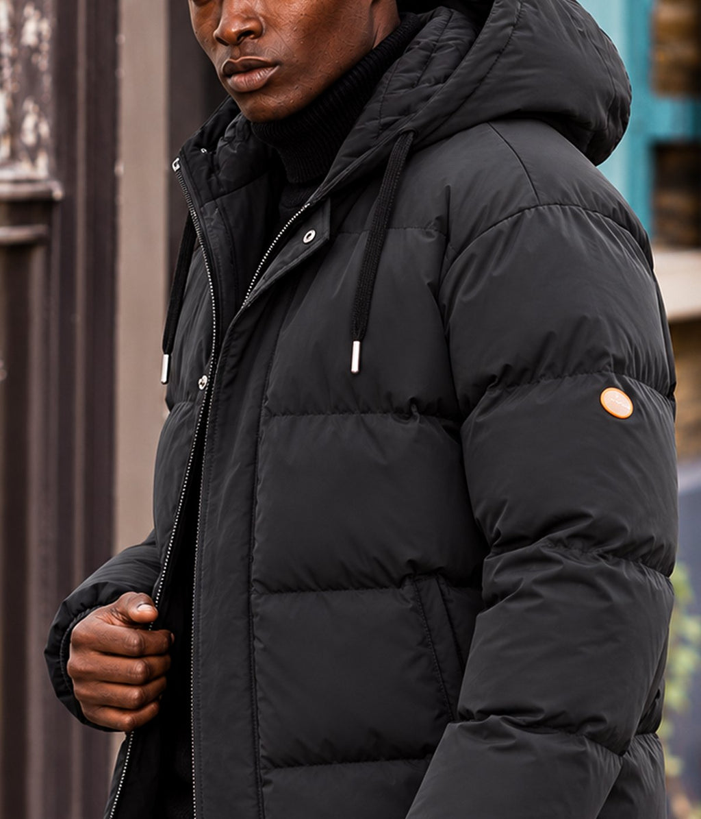 MONTANA jacket in Black, on model, close up