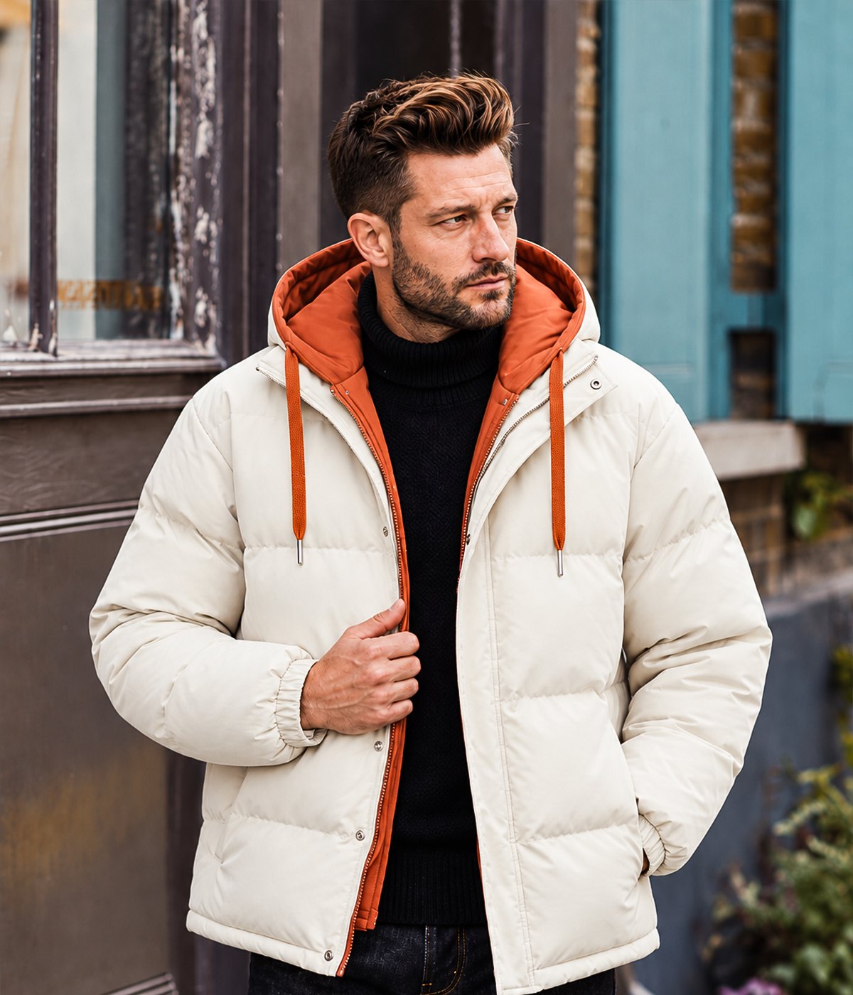 MONTANA jacket in Cream, on model